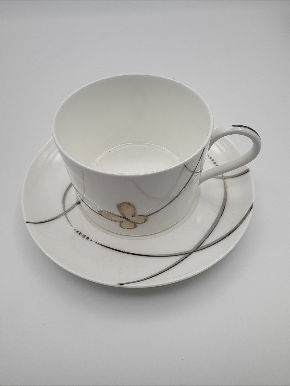 WATERFORD Lismore Butterfly Coffee Cup And Saucer Fine Bone China - Picture 2 of 12